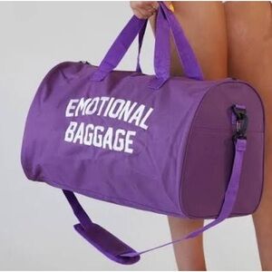 Emotional Baggage Purple Duffle Bag - Assholes Live Forever